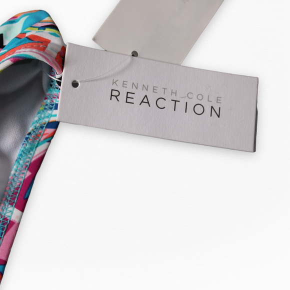 Kenneth Cole Bikini Bottom Tribal Print Shirred Hipster Sash Tab Swimwear Size M - Picture 9 of 11